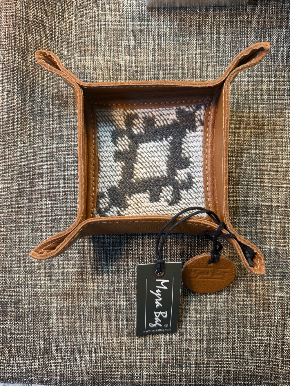 Myra Bag “Crown Azteca Tray” 5.5 x 5.5” NWT Leather & Wool